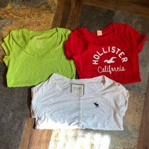 Hollister Abercrombie shirts lot of 3